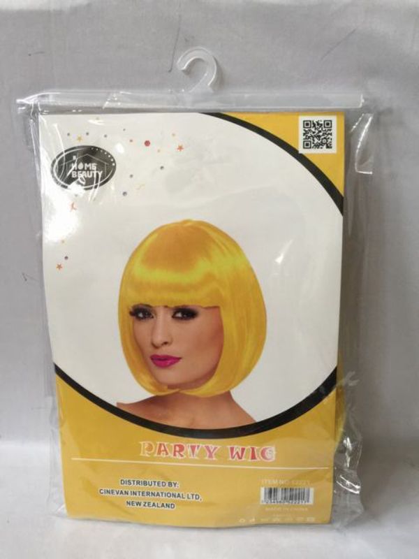 Party Wig - Bob Cut Yellow (Set of 5)