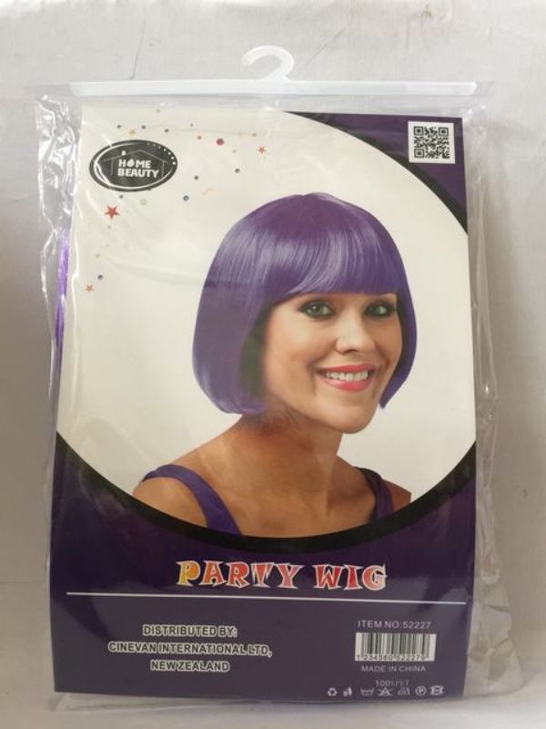 Party Wig - Bob Cut Purple (Set of 5)