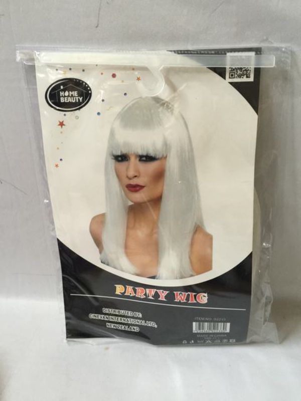 Party Wig - Long Straight White (Set of 5)