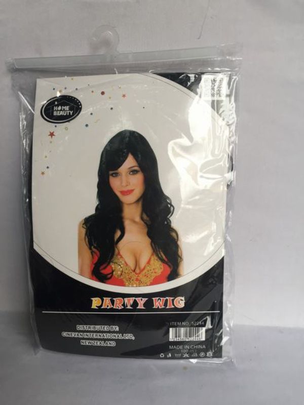 Party Wig - Long Curl Black (Set of 5)