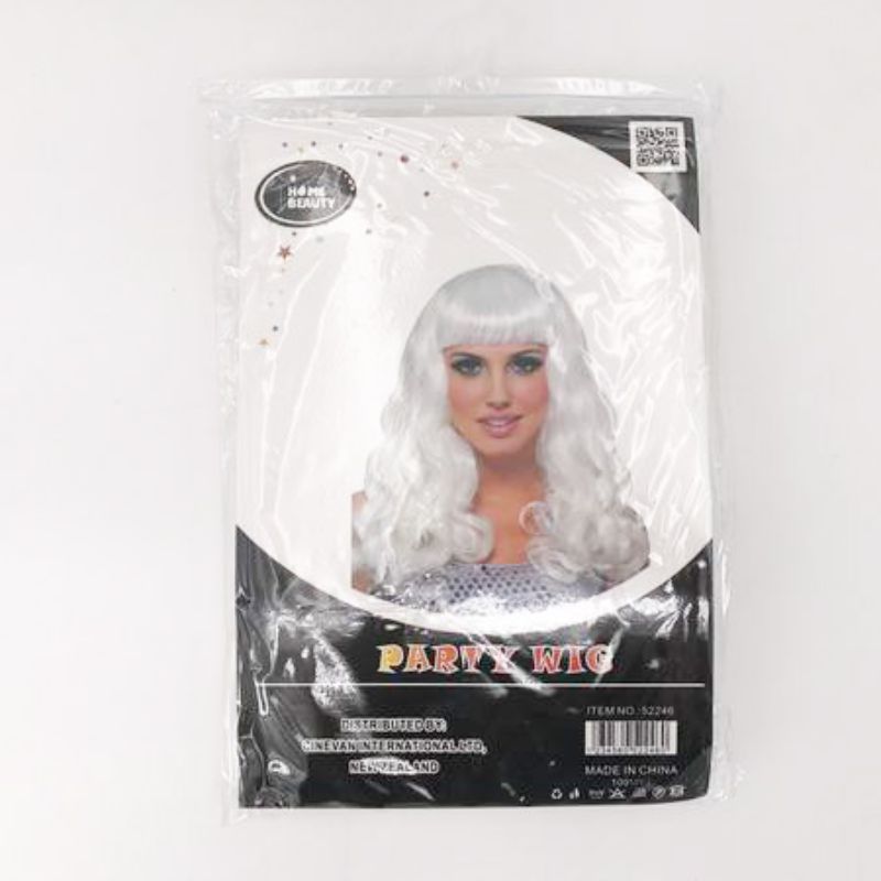 Party Wig - Long Curl White (Set of 5)
