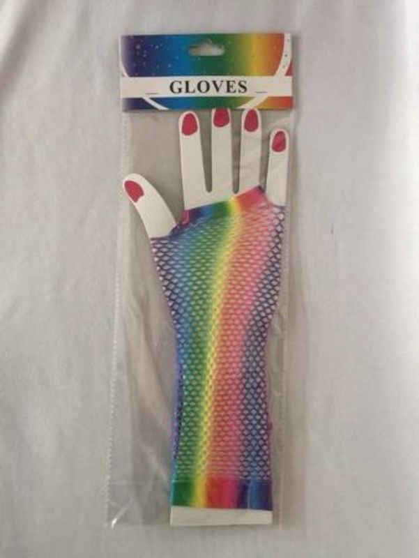 Party Glove - Long Rainbow (Set of 12)