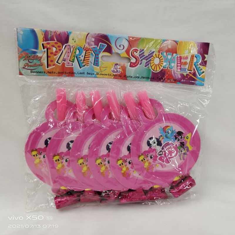 Party Toy - Pink Blow Dragon Whistle Rolls (12 Packs)