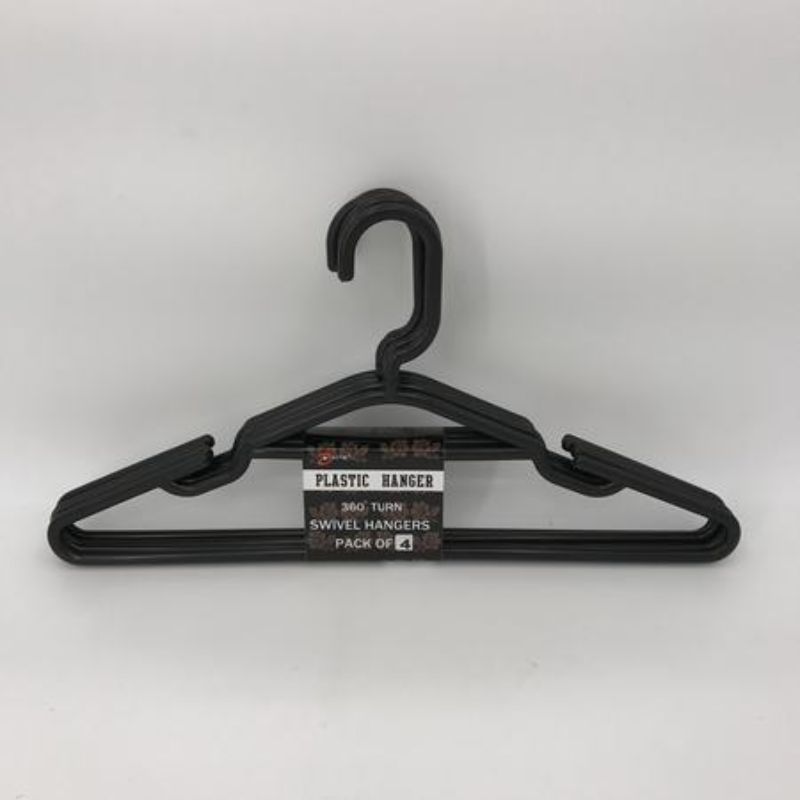 Clothes Hanger - Plastic Black 45cm (48pcs)