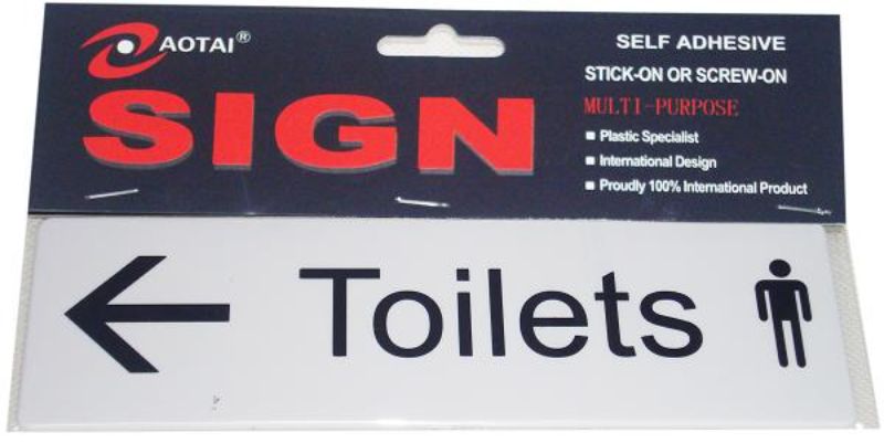 Plastic Sign - TOILETS (Set of 12)