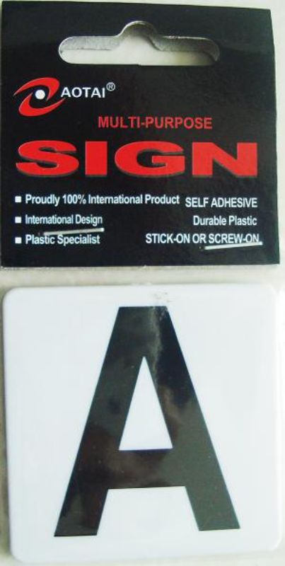Plastic Sign - A (Set of 12)