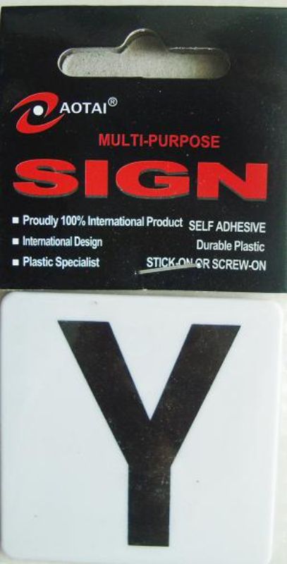 Plastic Sign - Y (Set of 12)