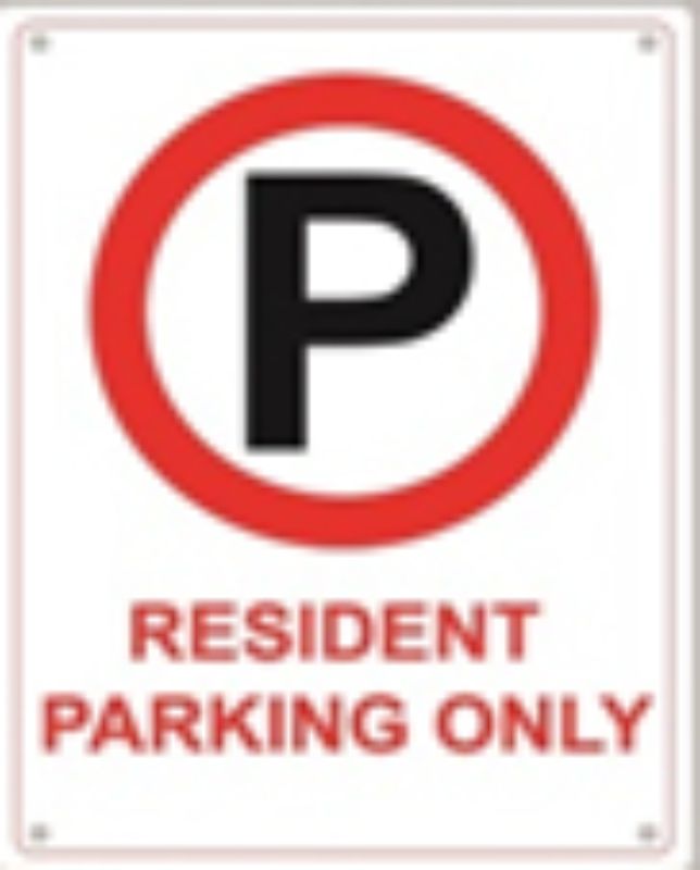 Plastic Sign  RESIDENT PARKING ONLY (Set of 12)
