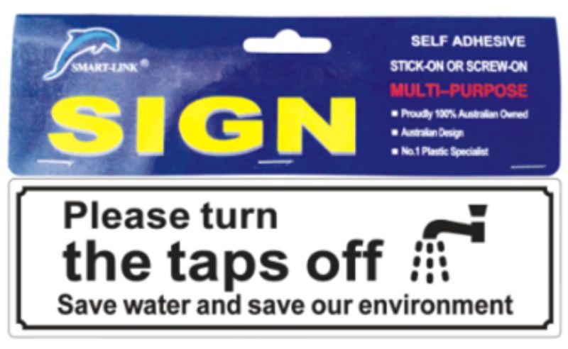 Plastic Sign - Please Turn The Taps Off (Set of 6)