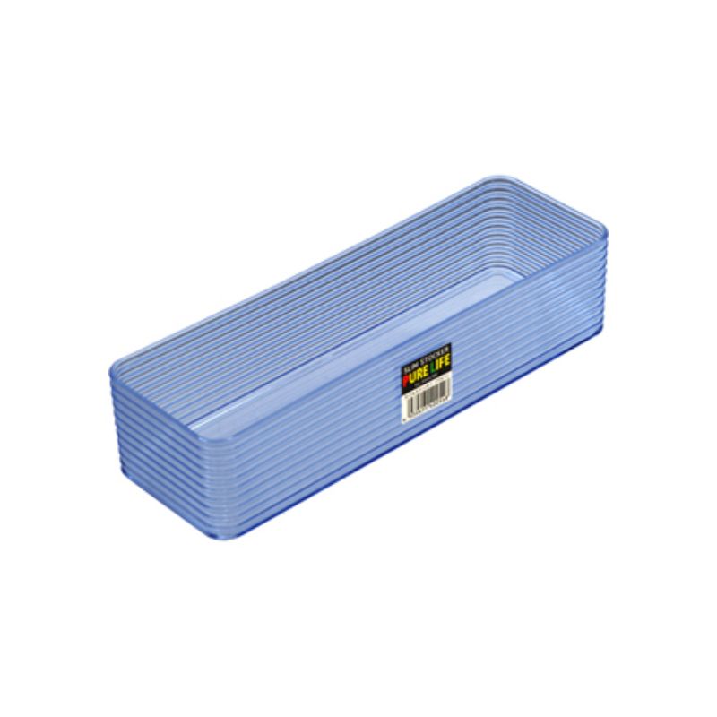 Slim Stocker Container - Blue 23.8cm (Set of 10)