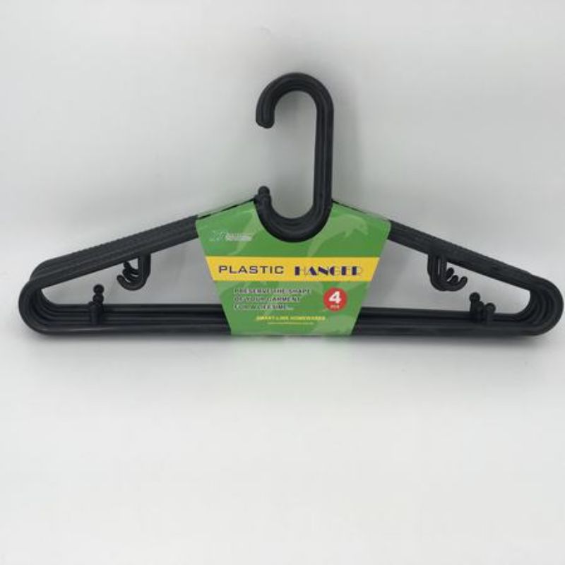 Clothes Hanger - Plastic Black 46.2cm (48pcs)
