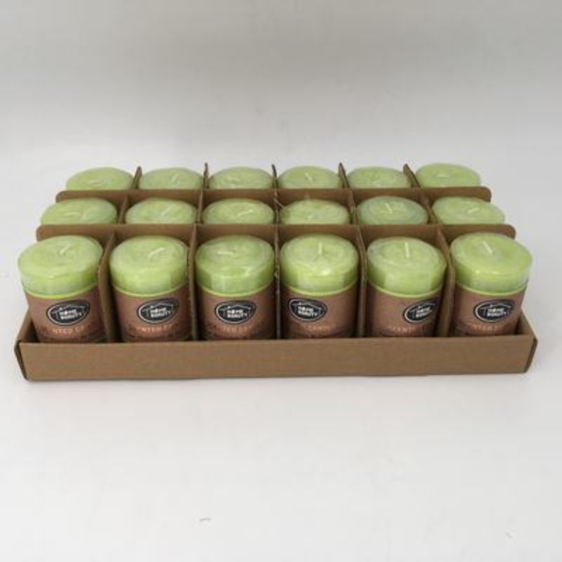 Scented Candle - Rustic Lime Green 5 x 7.5cm (Set of 18)