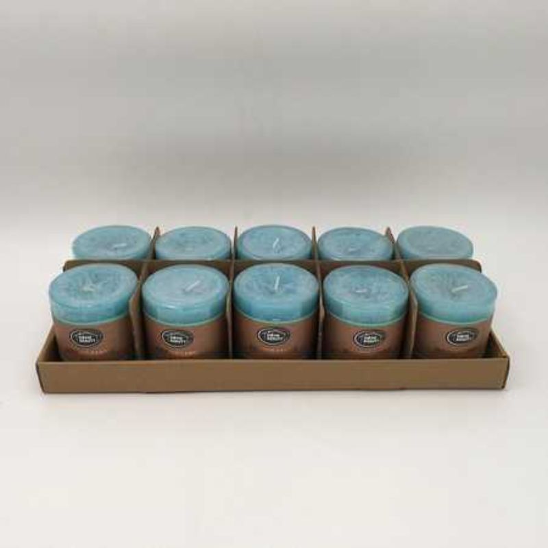 Scented Candle - Rustic Blue 7 x 7.5cm (Set of 10)