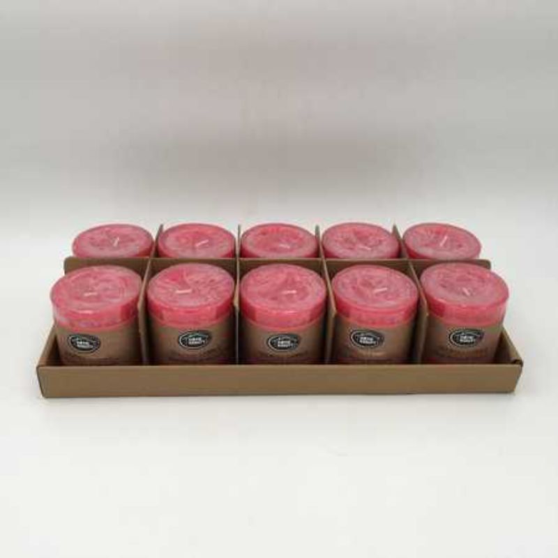 Scented Candle - Rustic Hot Pink 7 x 7.5cm (Set of 10)