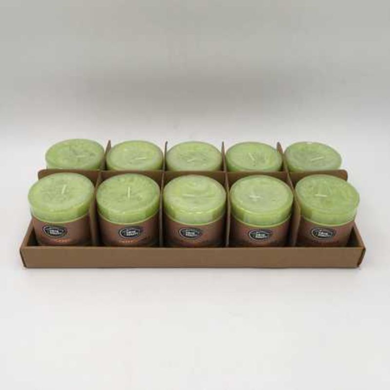 Scented Candle - Rustic Lime Green 7 x 7.5cm (Set of 10)