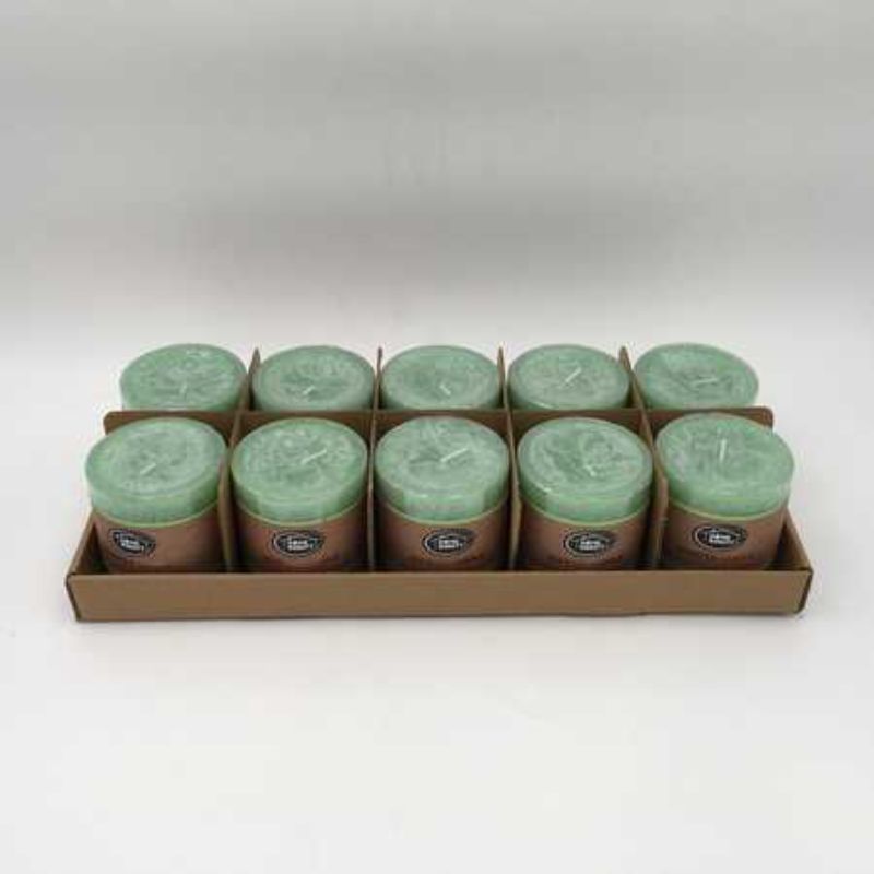 Scented Candle - Rustic Mint Green 7 x 7.5cm (Set of 10)