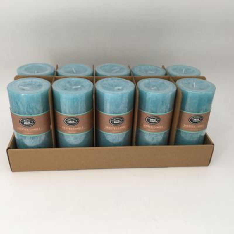Scented Candle - Rustic Blue 7 x 15cm (Set of 10)