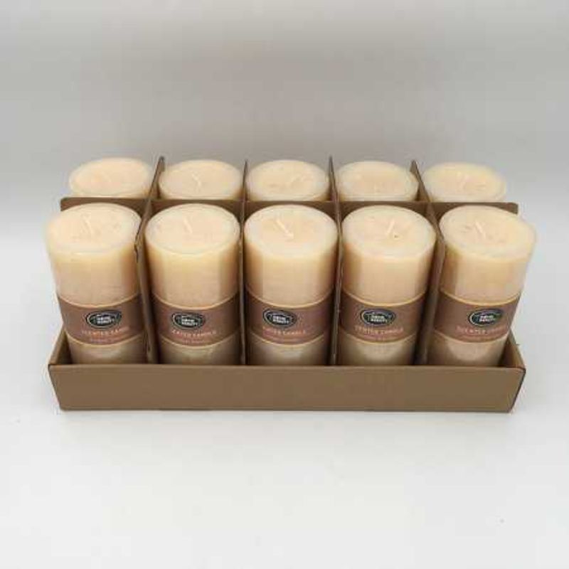 Scented Candle - Rustic Beige 7 x 15cm (Set of 10)