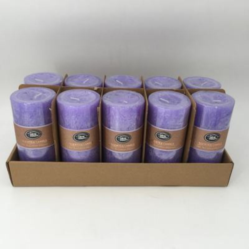 Scented Candle - Rustic Purple 7 x 15cm (Set of 10)