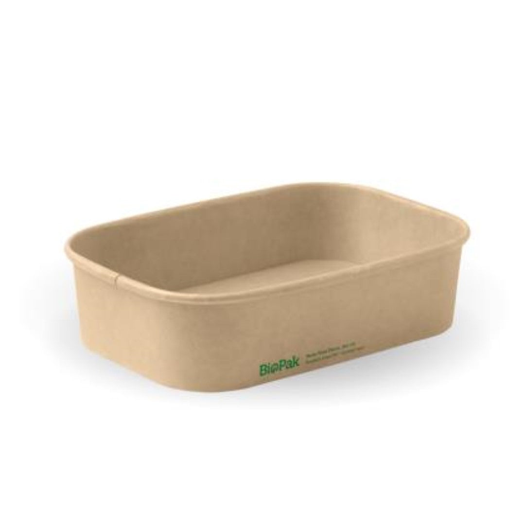 Container Paper Rectangle Natural 500Ml - Biopak (50PC)