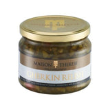 Maison Therese Relish Gherkin in a 340g jar, tangy and sweet, perfect for hot dogs and cheese platters.