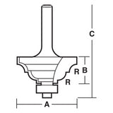 CARBITOOL Classical Bit with Ball Bearing Guide - 2 Flute - Carbide Tipped (35mm x R4.8mm)