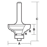 CARBITOOL Provincial Bit with ball bearing guide, 2-flute carbide-tipped, perfect for decorative edge moulding and detailed designs.