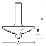 CARBITOOL Edge & Draw Face Bit with ball bearing guide, 66mm cutting width, carbide-tipped for smooth woodworking cuts.