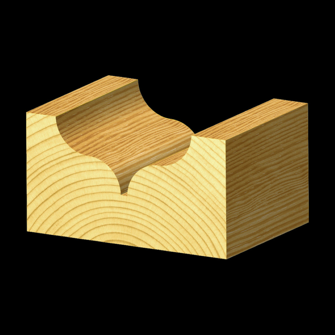 CARBITOOL Ogee Bit Fine Point with carbide tip, 2-flute design for precise Ogee grooves and intricate wood detailing.