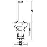 CARBITOOL Face Moulding Bit with Ball Bearing Guide - 2 Flute - Carbide Tipped (31.8mm x 33mm)