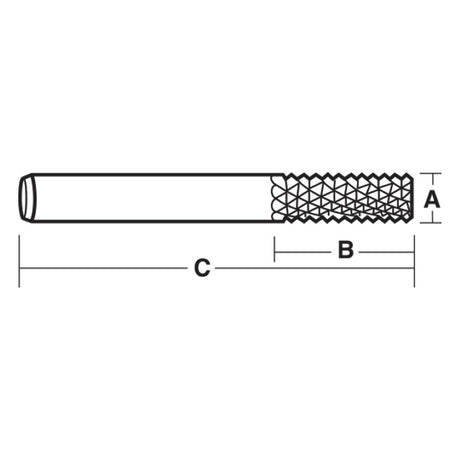 CARBITOOL Fibreglass Bit with diamond cut, 9.5mm width, 25.4mm flute length for precise fibreglass routing.