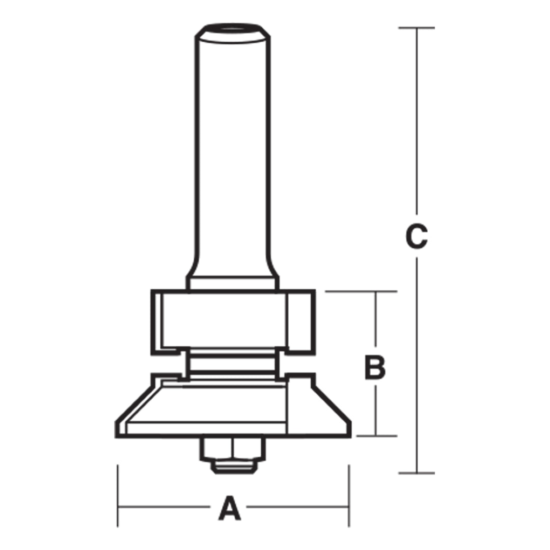 CARBITOOL Tongue &amp; Groove Bit - 2 Flute - Carbide Tipped (44.5mm x 50.8mm)