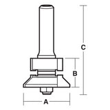 CARBITOOL Tongue &amp; Groove Bit - 2 Flute - Carbide Tipped (44.5mm x 50.8mm)