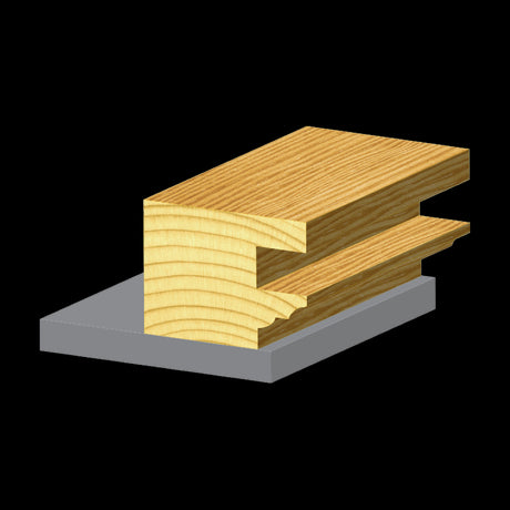 CARBITOOL Ogee Reversible Panel Door Bit with ball bearing; 2-flute carbide-tipped design for perfect ogee profiles.