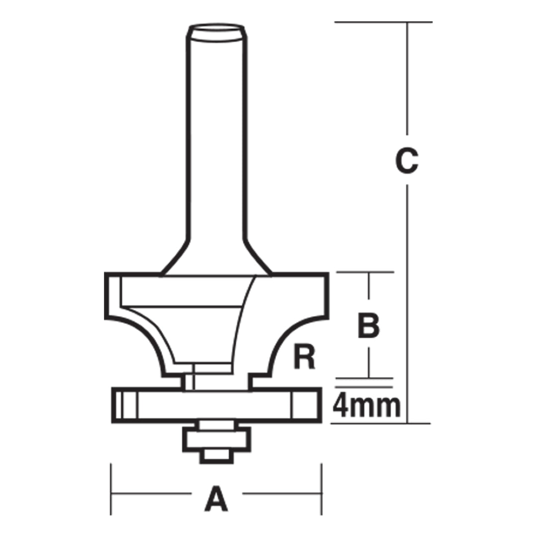 CARBITOOL external panel door bit with ball bearing guide, 35mm width for precise woodworking cuts.