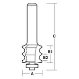 CARBITOOL Double Reed Bit features a 2-flute design, carbide tip, and ball bearing guide for precise woodworking cuts.