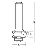 CARBITOOL Single Reed Bit with Ball Bearing Guide, 2-flute, carbide tipped for precise woodworking cuts.