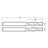 CARBITOOL Finishing Spiral Bit with 2 flutes, down-cut design for precise woodworking and clean edge finishes.