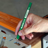 BLACKEDGE Hard Green Carpenter's Pencil, 175mm long, oblong shape for precise marking and measuring in woodworking.