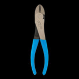 CHANNELLOCK 205mm curved diagonal cutting pliers with ergonomic grips and rust-resistant finish, ideal for precision cutting.