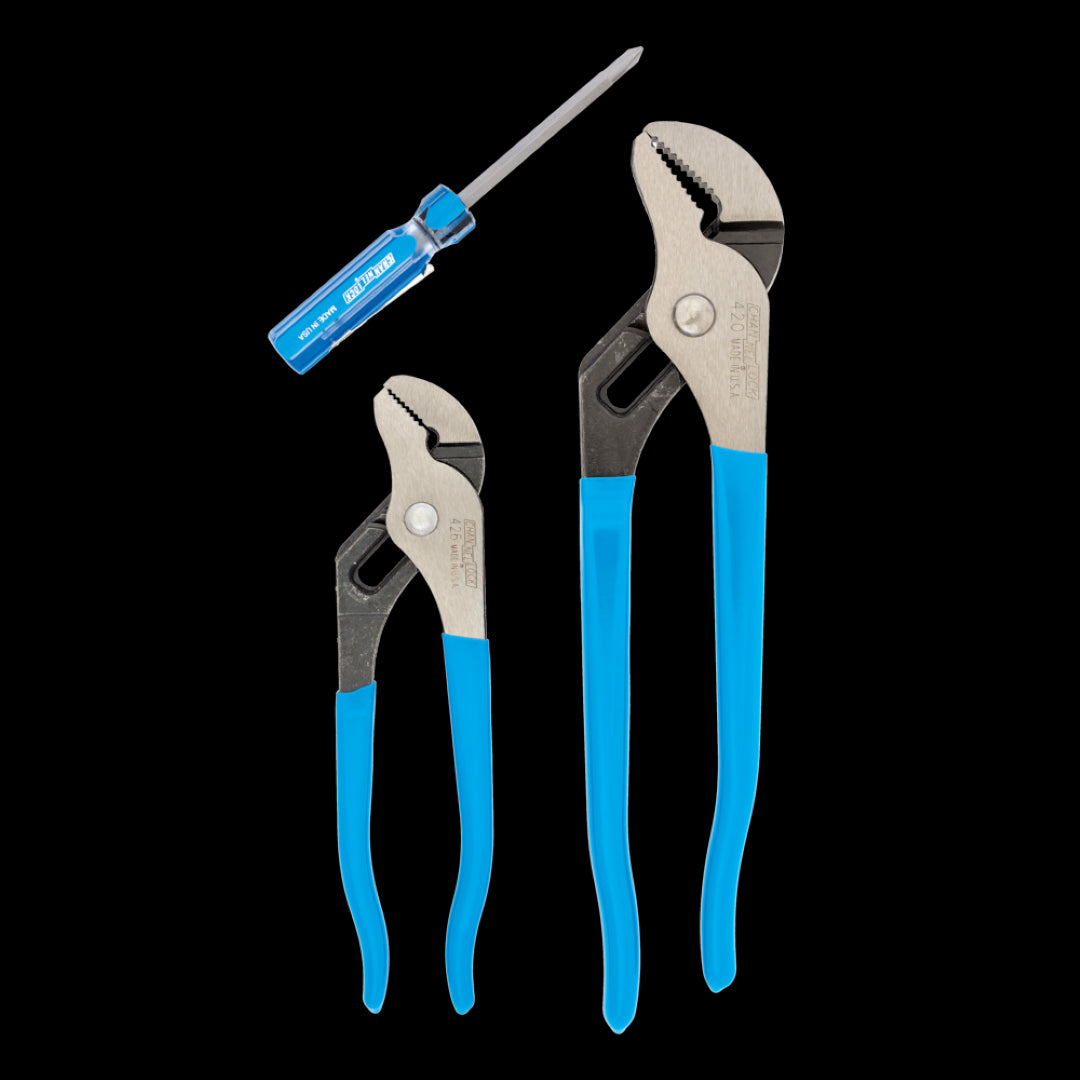 CHANNELLOCK Straight Jaw Tongue & Groove Plier with Screwdriver 3pc Set