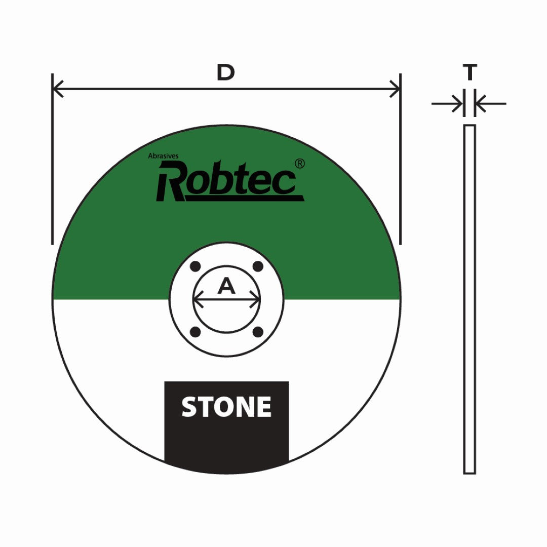 ROBTEC Cutting Wheel for Stone (115mm x 3.2mm x 22.2mm)