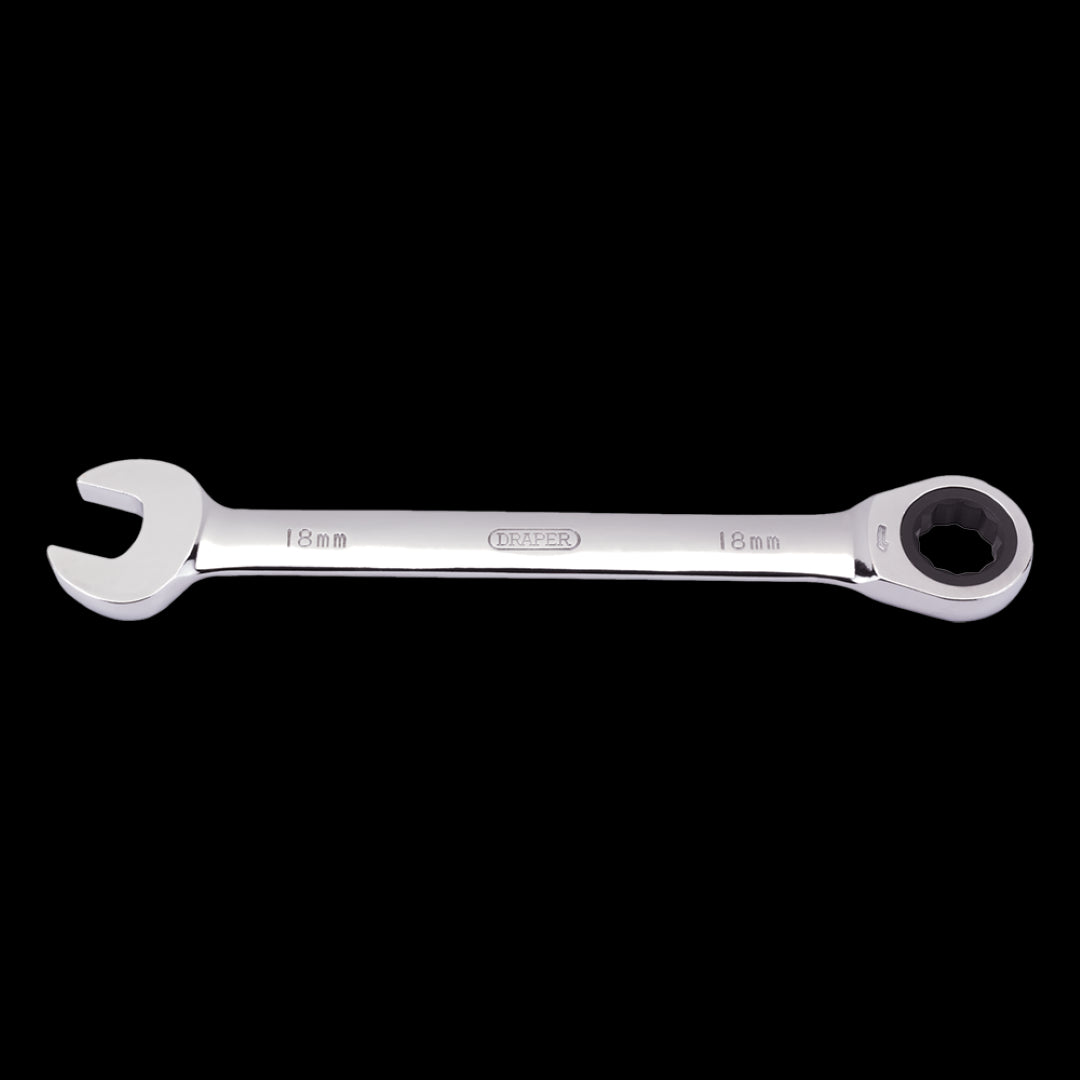 DRAPER 18mm Ratcheting Combination Spanner