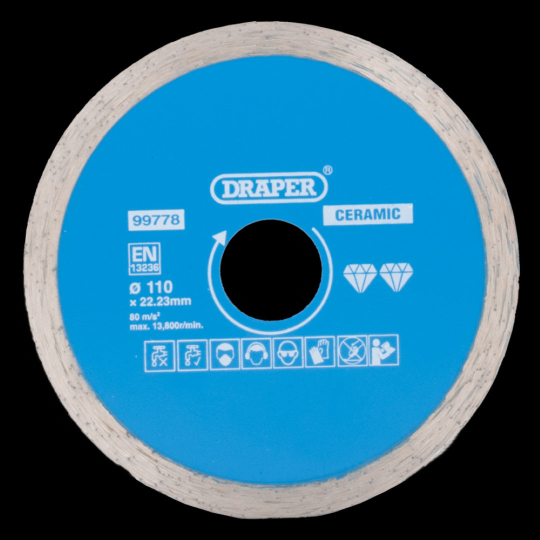 DRAPER 110mm Continuous Diamond Blade