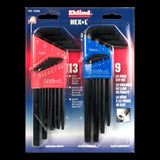 EKLIND Long Hex Key Metric and Imperial Combination Set - 22pc