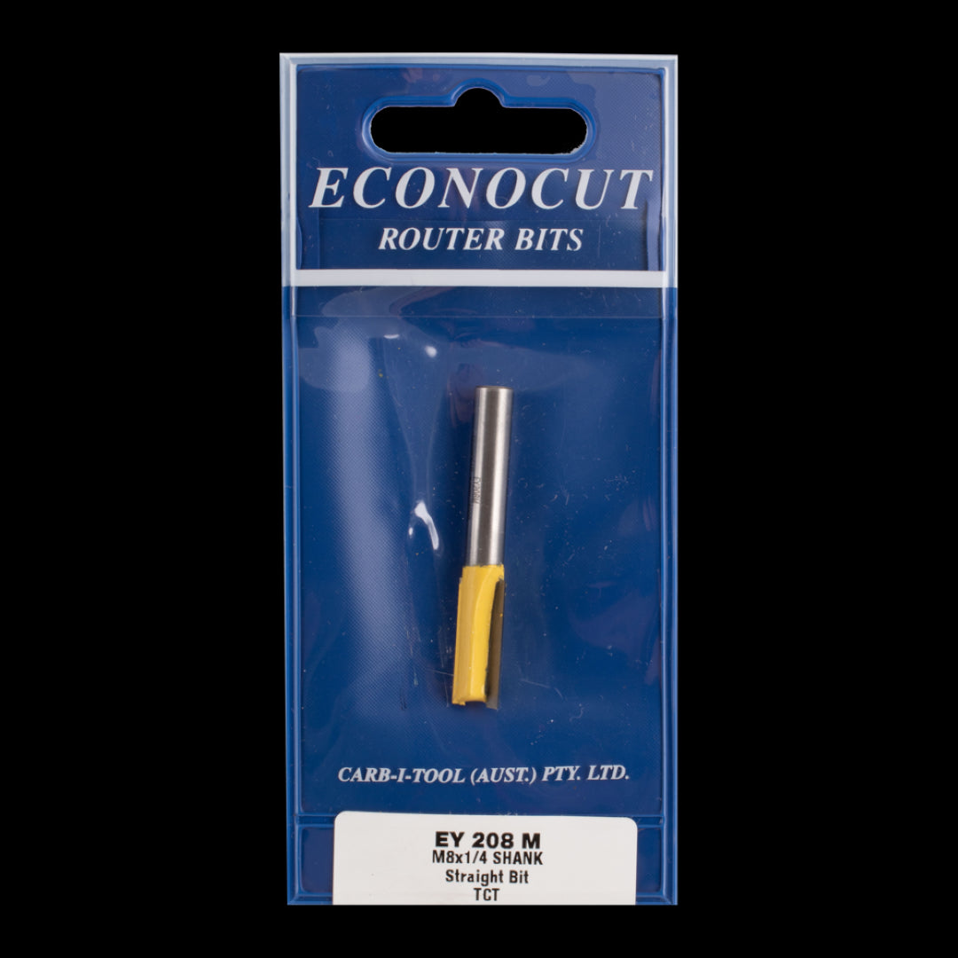 ECONOCUT Straight Bit - 2 Flute - Carbide Tipped (8mm x 20mm)