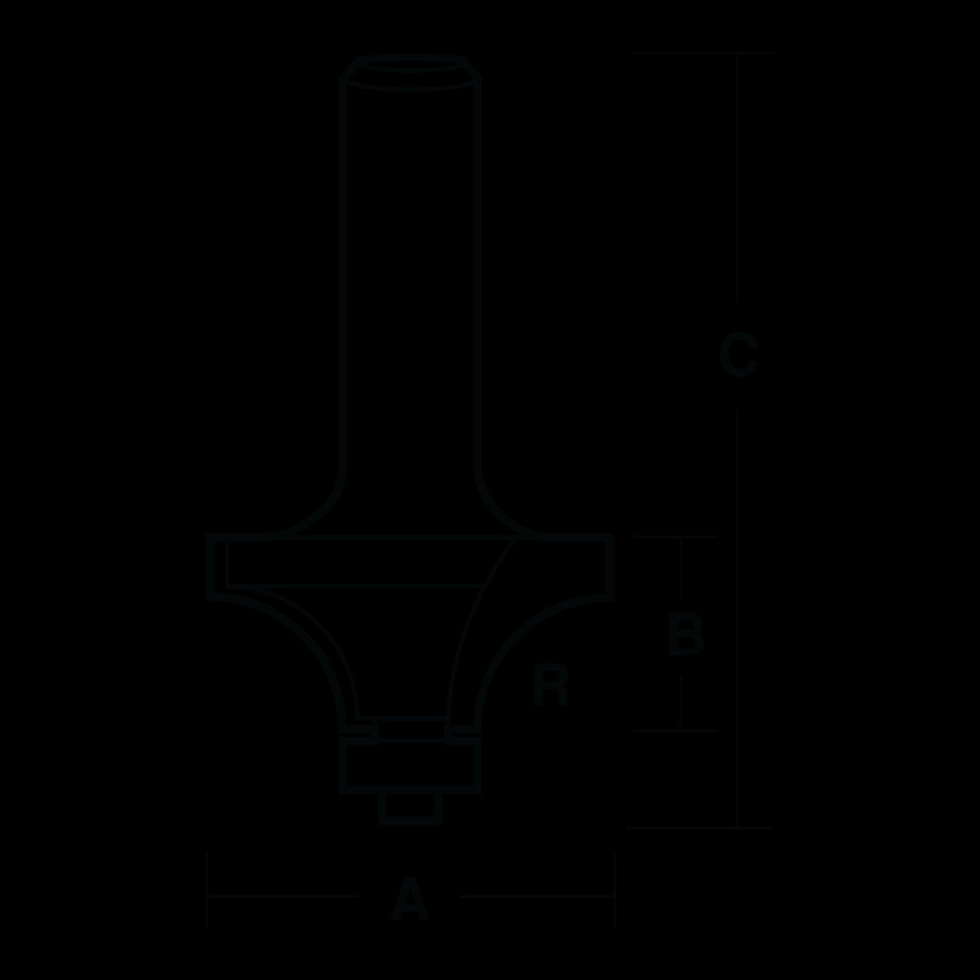 ECONOCUT Rounding Over Bit with Ball Bearing Guide - 2 Flute - Carbide Tipped (25.4mm x R6.35mm)