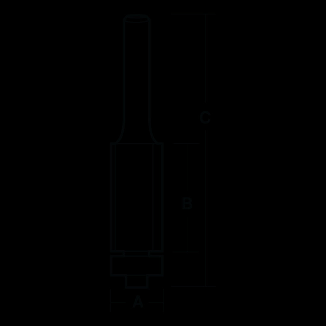 ECONOCUT flush trimming bit with ball bearing guide, 12.7mm diameter, 13mm length, perfect for precise woodworking tasks.