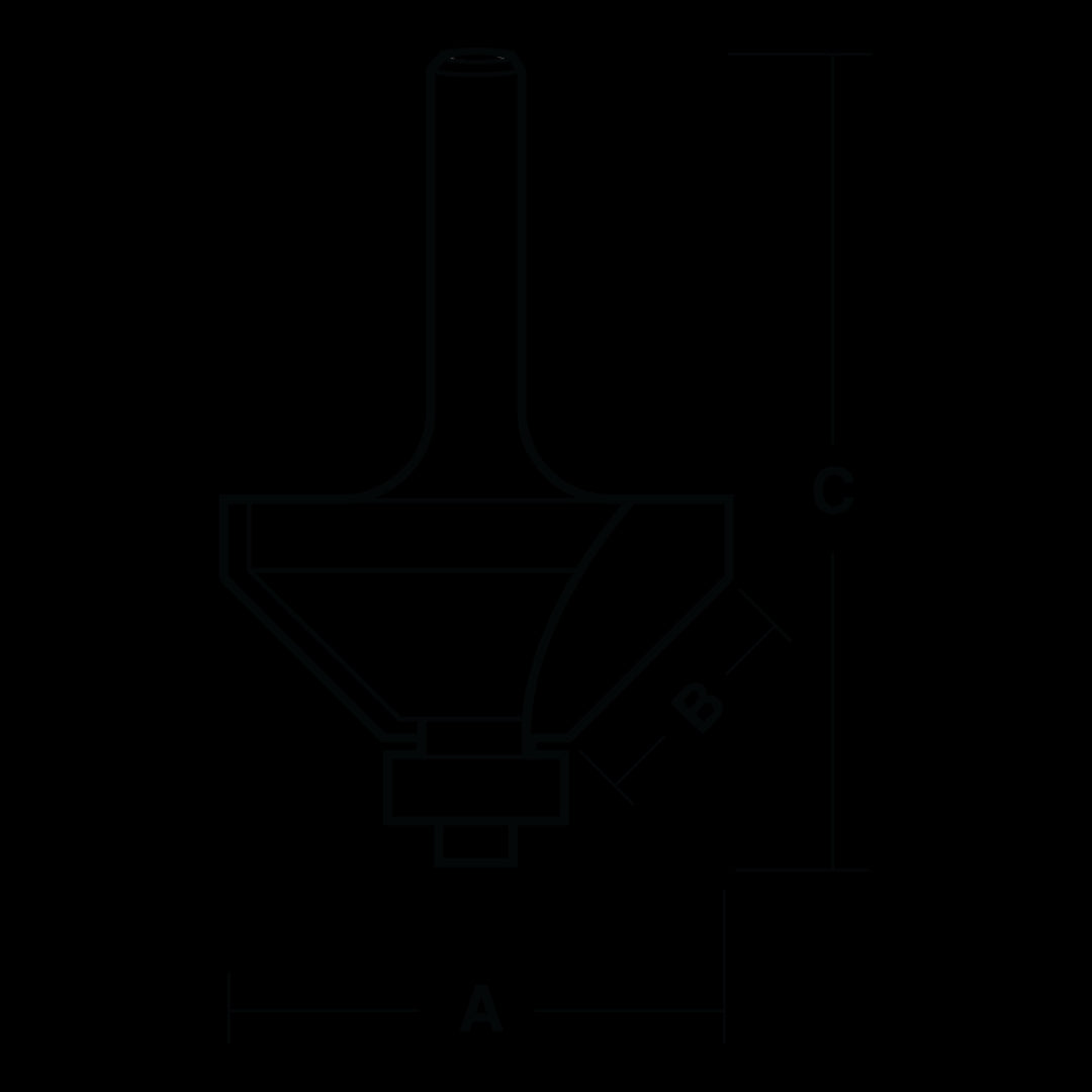 ECONOCUT Chamfering Bit with Ball Bearing Guide - 2 Flute - Carbide Tipped (32mm x 45°)