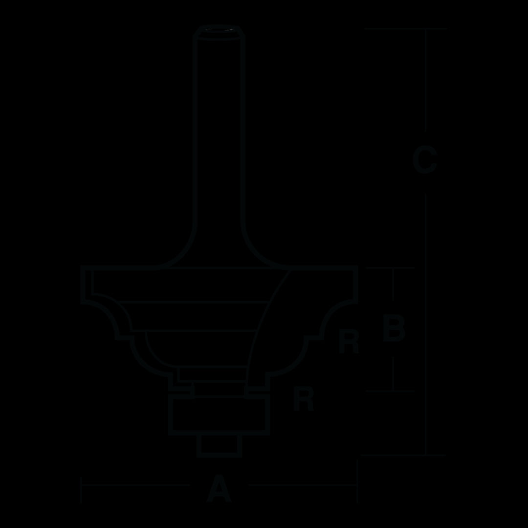 ECONOCUT Classical Bit with Ball Bearing Guide - 2 Flute - Carbide Tipped (28.5mm x R3.2mm)